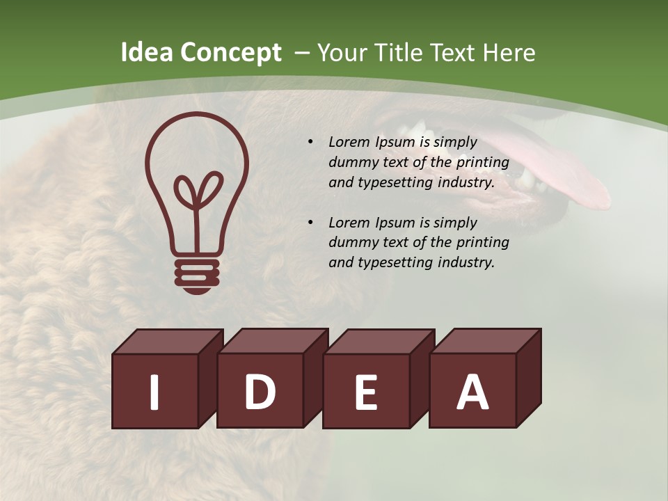 A Brown Dog Sitting On Top Of A Green Field PowerPoint Template