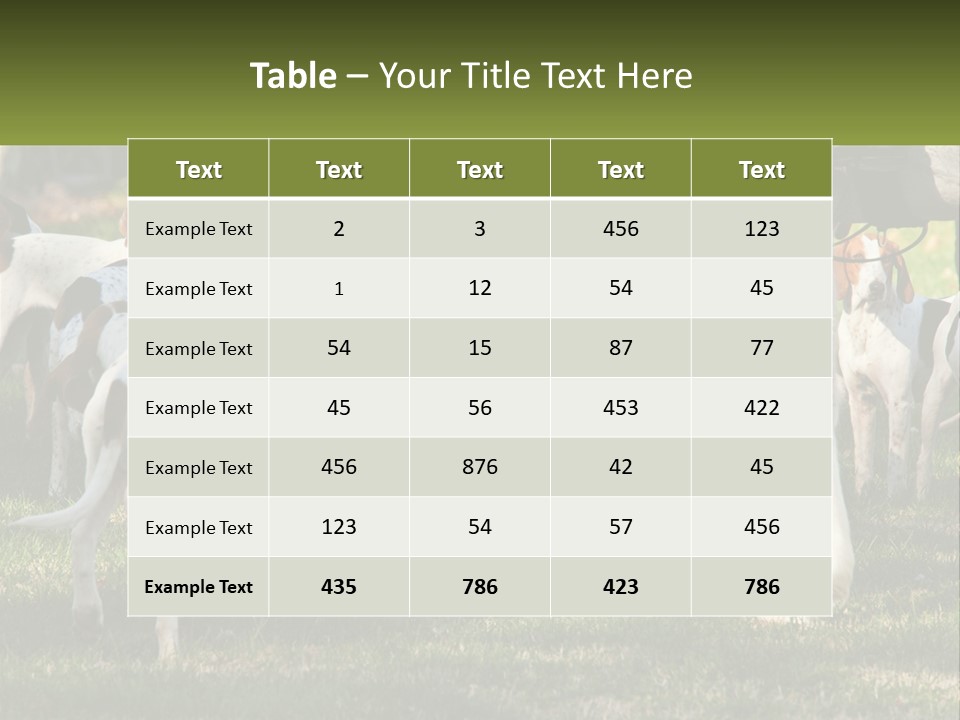 A Group Of Dogs That Are Standing In The Grass PowerPoint Template