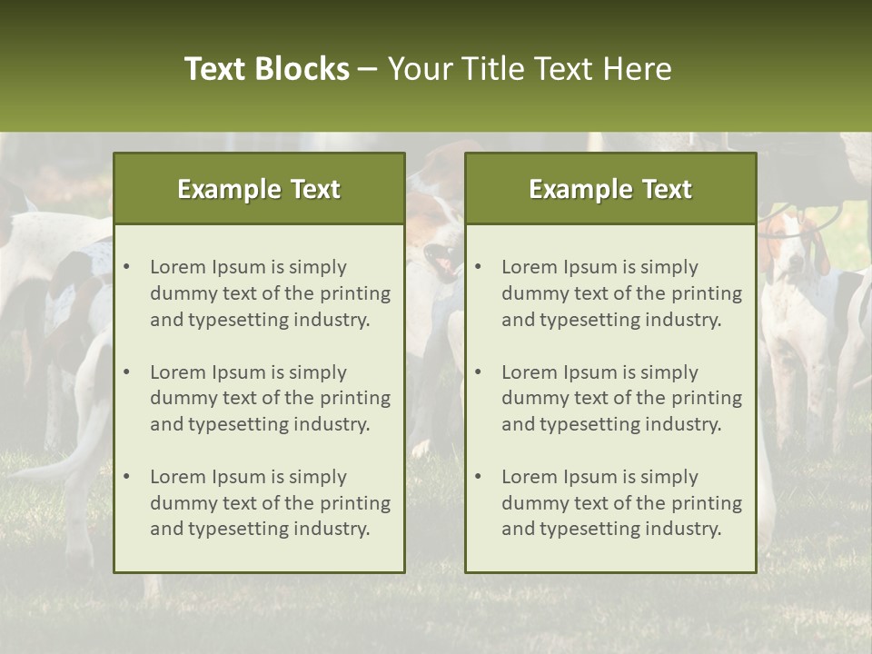 A Group Of Dogs That Are Standing In The Grass PowerPoint Template