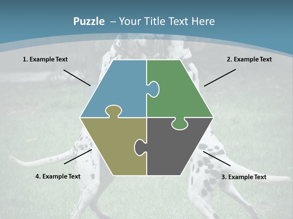 Two Dalmatian Dogs Playing With Each Other In The Grass PowerPoint Template