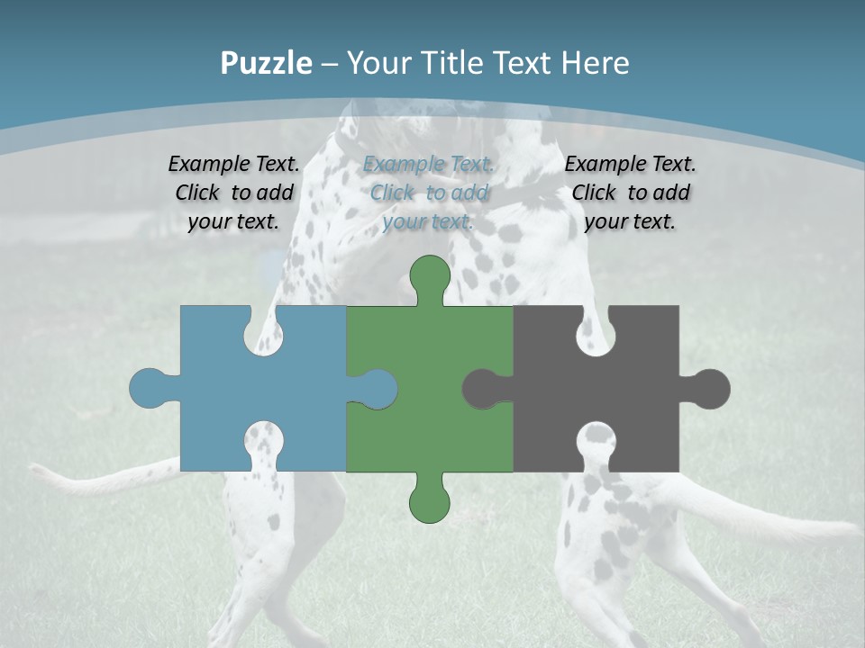 Two Dalmatian Dogs Playing With Each Other In The Grass PowerPoint Template