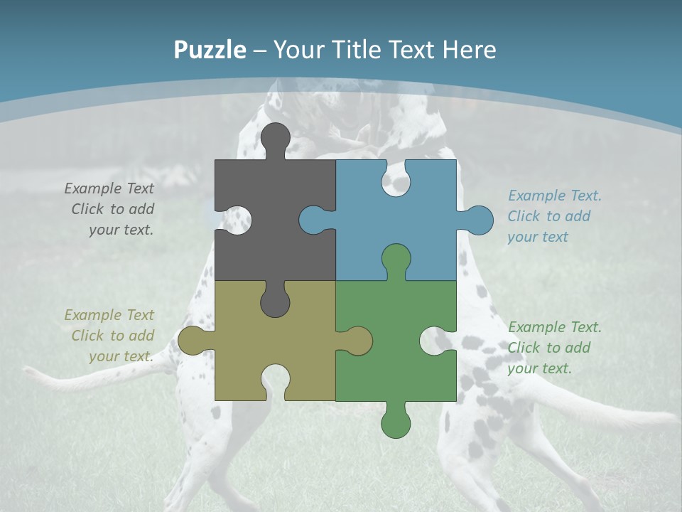 Two Dalmatian Dogs Playing With Each Other In The Grass PowerPoint Template