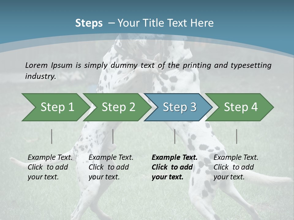 Two Dalmatian Dogs Playing With Each Other In The Grass PowerPoint Template