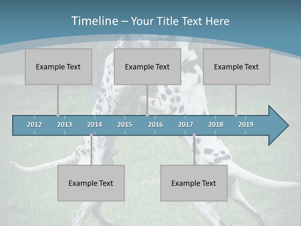 Two Dalmatian Dogs Playing With Each Other In The Grass PowerPoint Template