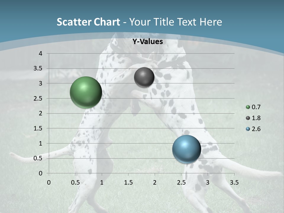 Two Dalmatian Dogs Playing With Each Other In The Grass PowerPoint Template