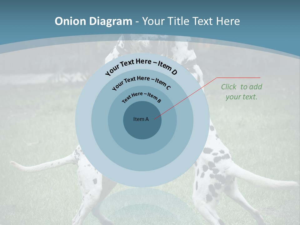 Two Dalmatian Dogs Playing With Each Other In The Grass PowerPoint Template
