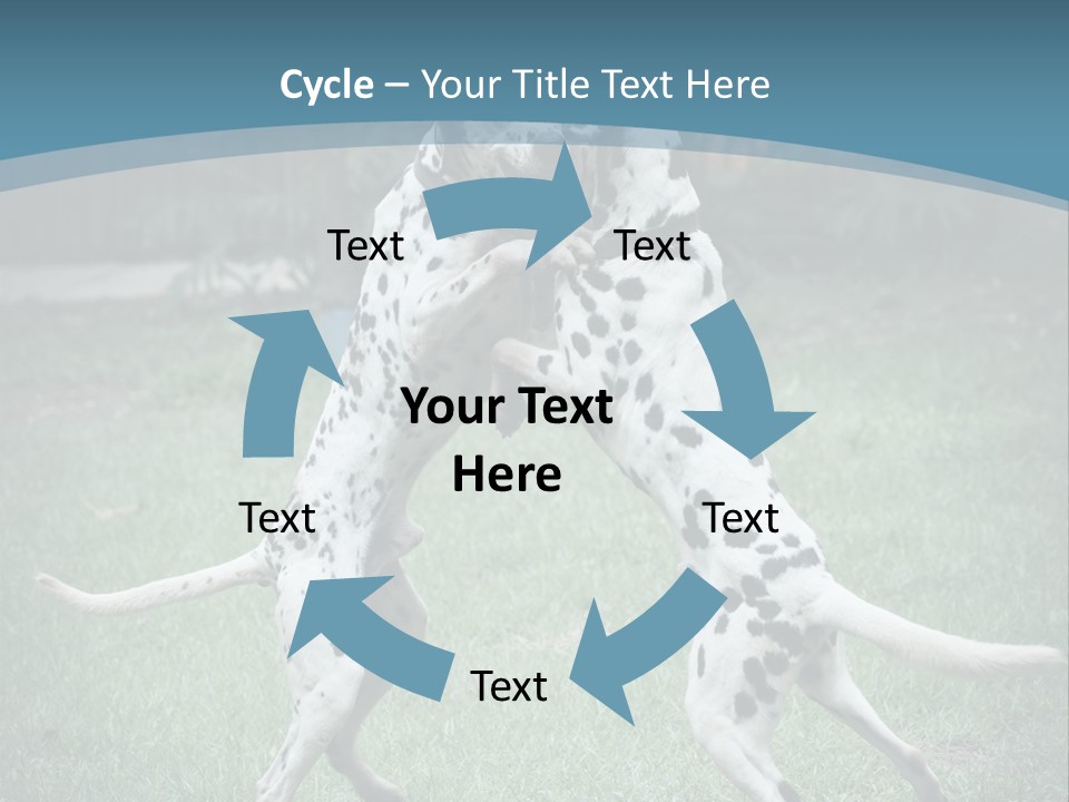 Two Dalmatian Dogs Playing With Each Other In The Grass PowerPoint Template