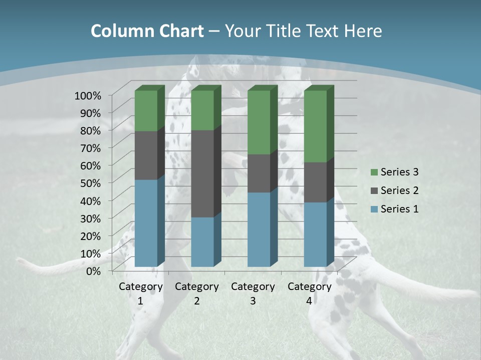 Two Dalmatian Dogs Playing With Each Other In The Grass PowerPoint Template