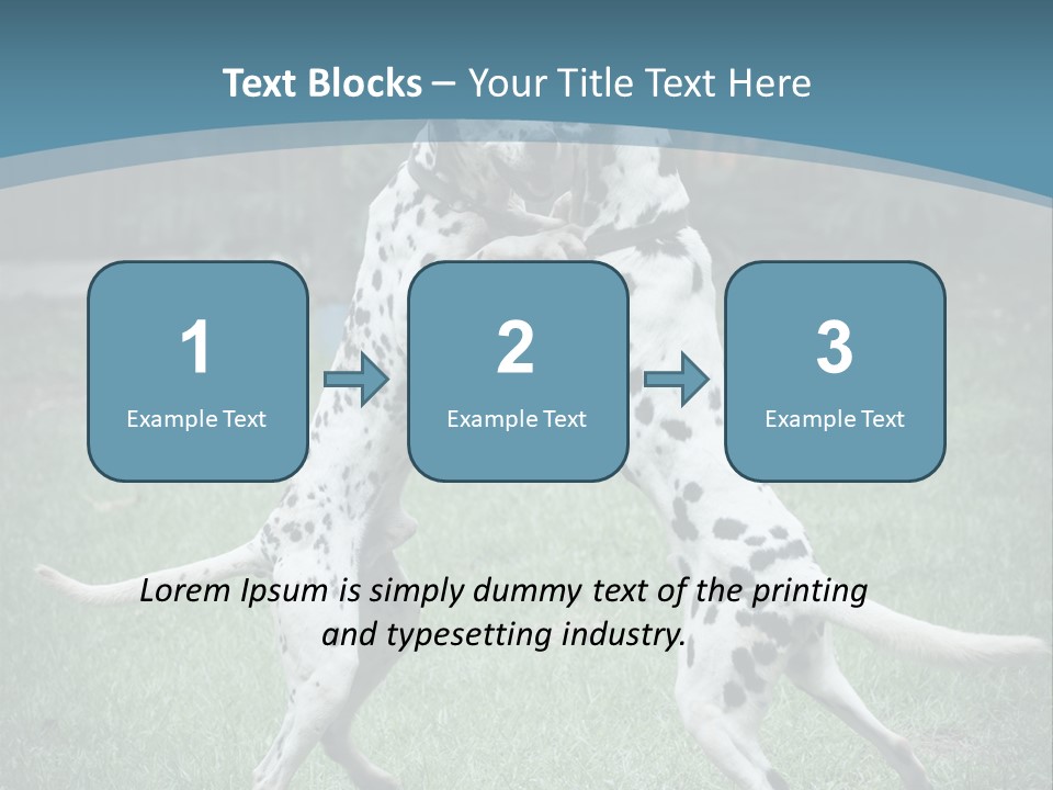 Two Dalmatian Dogs Playing With Each Other In The Grass PowerPoint Template
