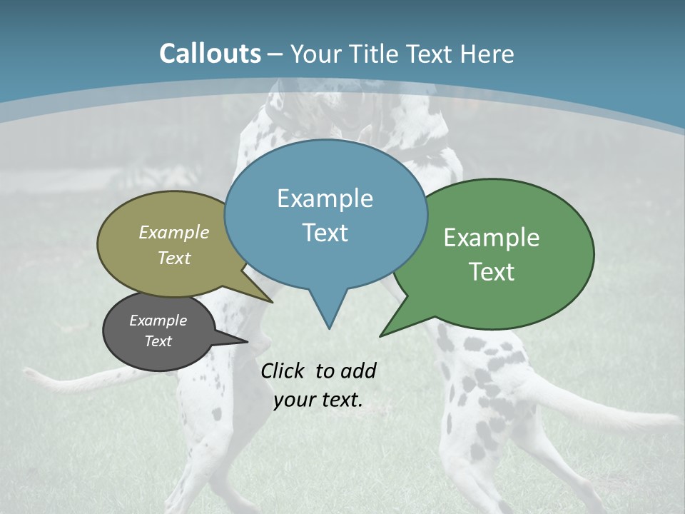 Two Dalmatian Dogs Playing With Each Other In The Grass PowerPoint Template