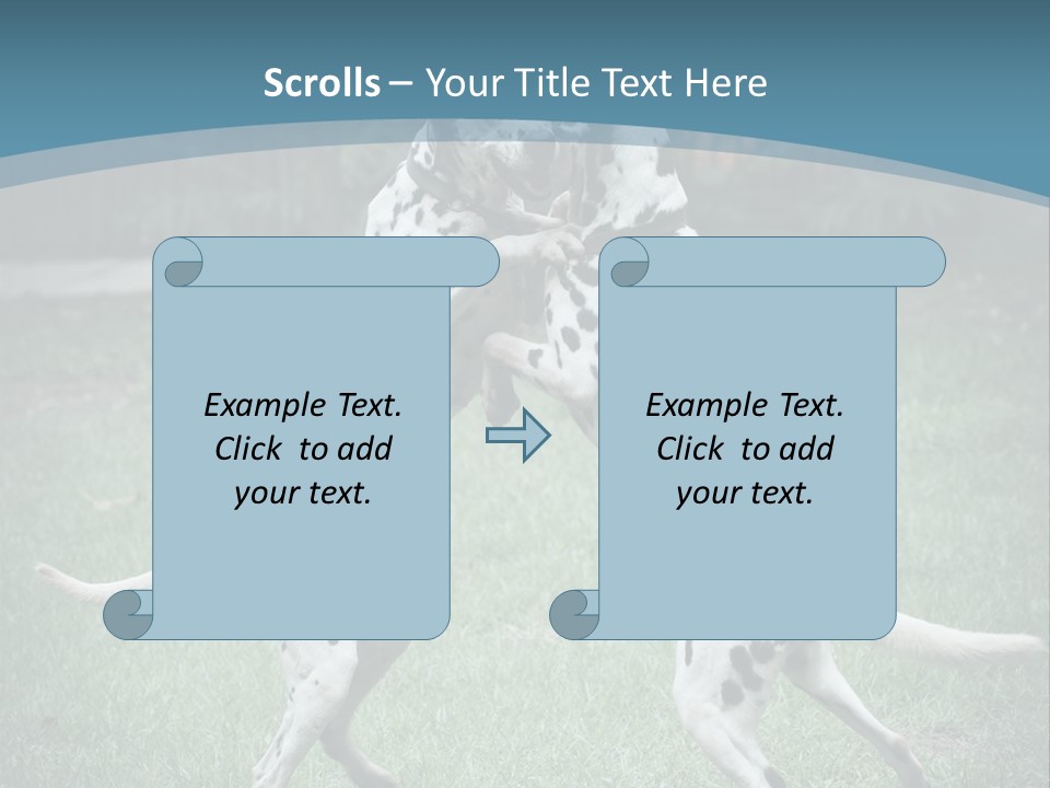 Two Dalmatian Dogs Playing With Each Other In The Grass PowerPoint Template