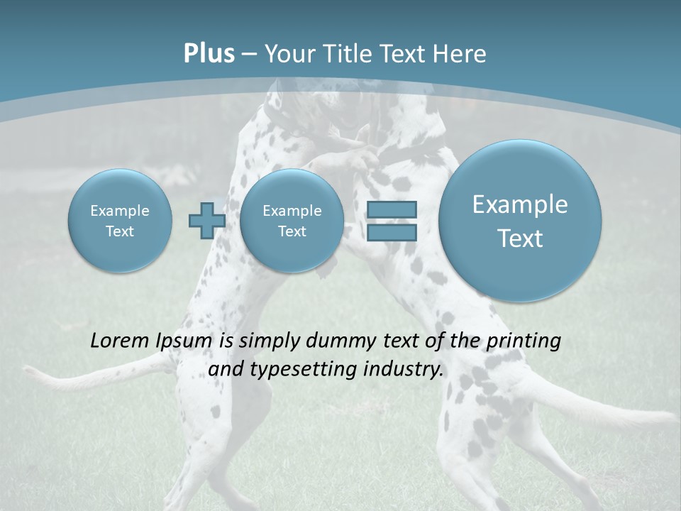 Two Dalmatian Dogs Playing With Each Other In The Grass PowerPoint Template