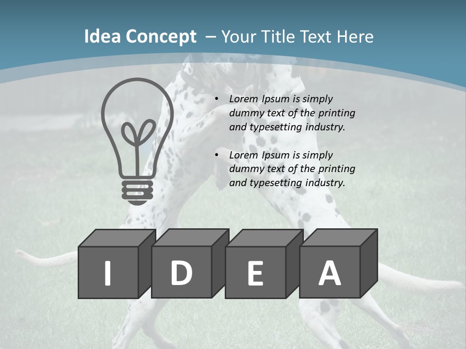 Two Dalmatian Dogs Playing With Each Other In The Grass PowerPoint Template