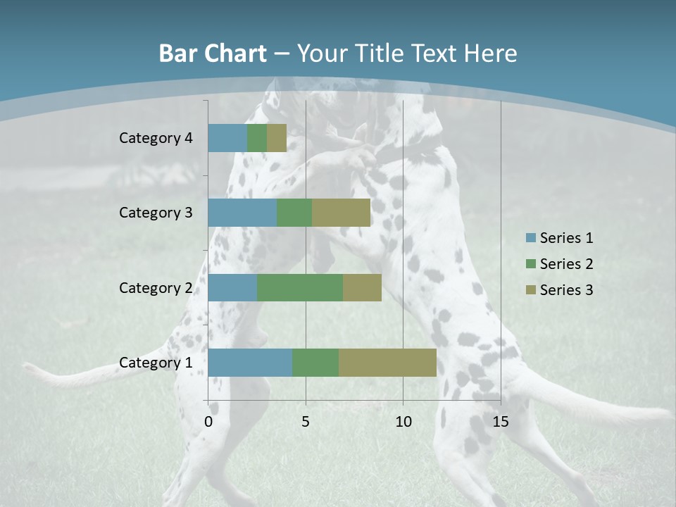 Two Dalmatian Dogs Playing With Each Other In The Grass PowerPoint Template