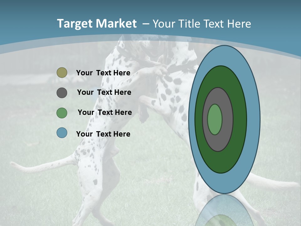 Two Dalmatian Dogs Playing With Each Other In The Grass PowerPoint Template