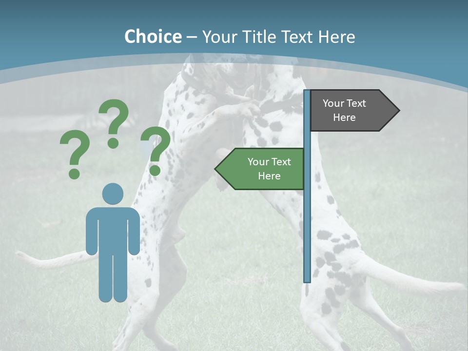 Two Dalmatian Dogs Playing With Each Other In The Grass PowerPoint Template