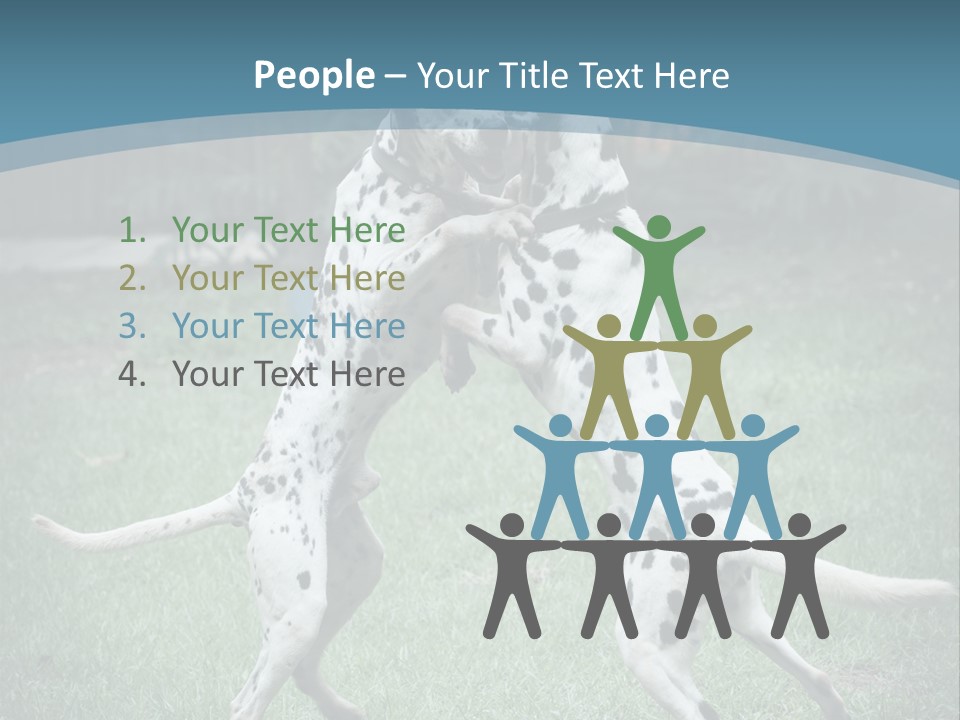 Two Dalmatian Dogs Playing With Each Other In The Grass PowerPoint Template