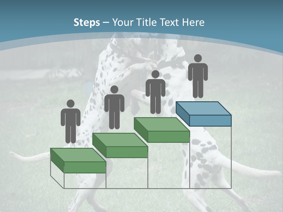 Two Dalmatian Dogs Playing With Each Other In The Grass PowerPoint Template