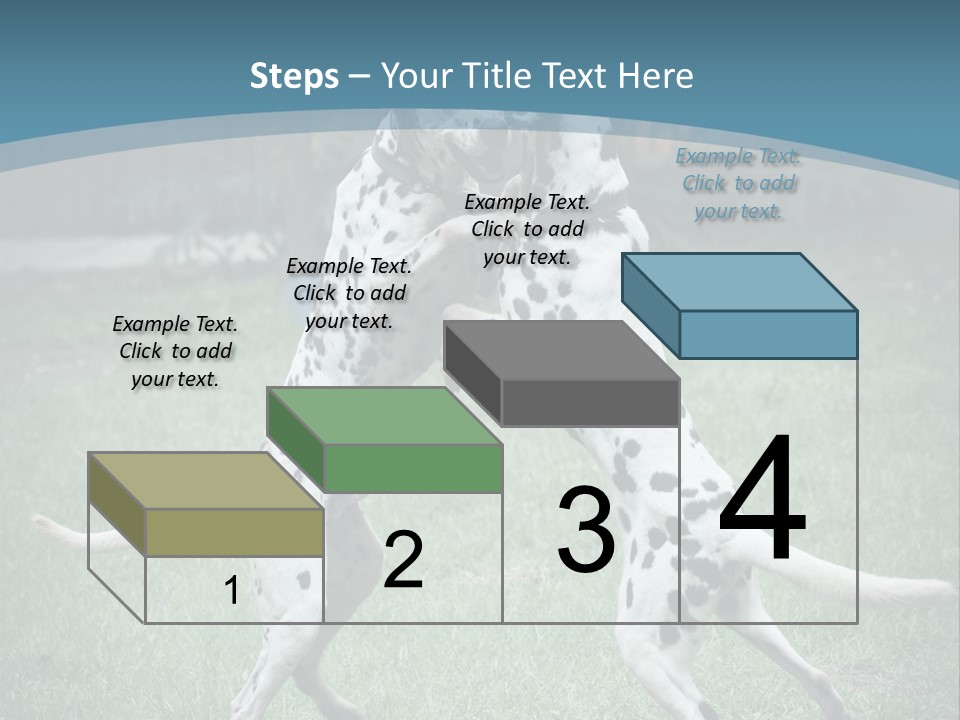 Two Dalmatian Dogs Playing With Each Other In The Grass PowerPoint Template