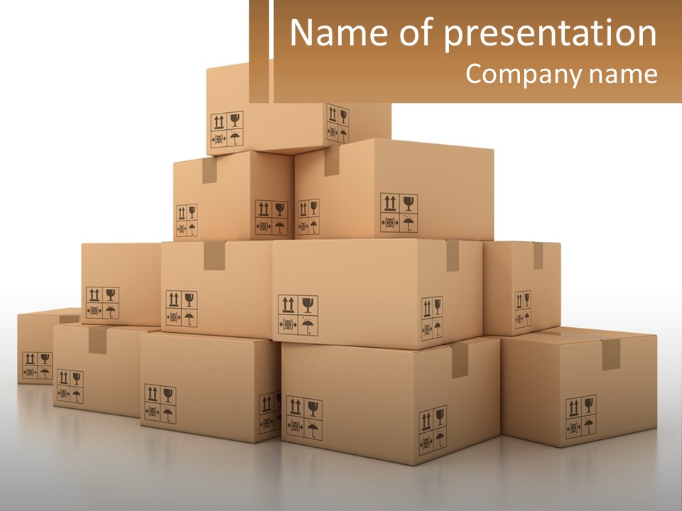 A Stack Of Boxes With A Name Of Presentation PowerPoint Template