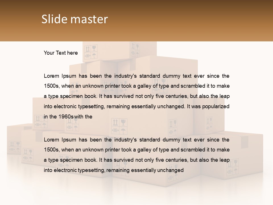 A Stack Of Boxes With A Name Of Presentation PowerPoint Template