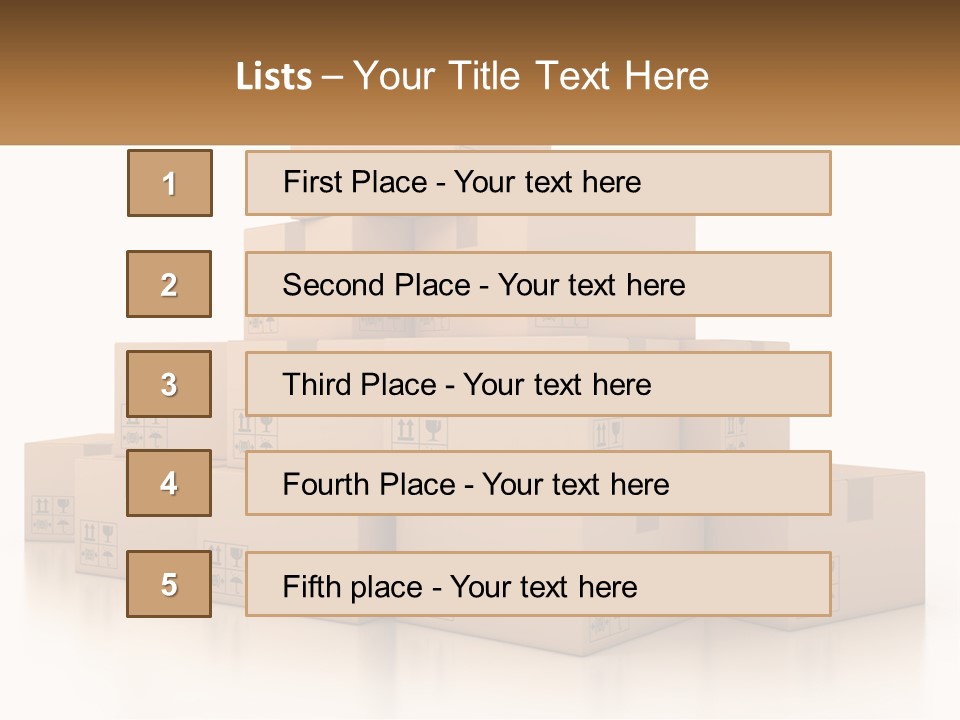 A Stack Of Boxes With A Name Of Presentation PowerPoint Template