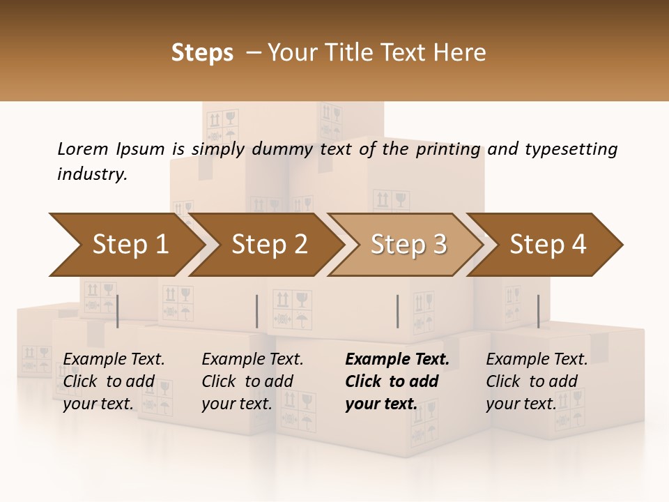 A Stack Of Boxes With A Name Of Presentation PowerPoint Template