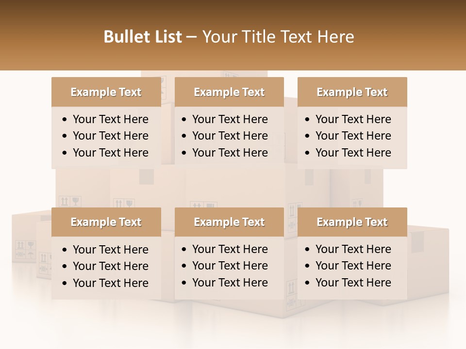 A Stack Of Boxes With A Name Of Presentation PowerPoint Template