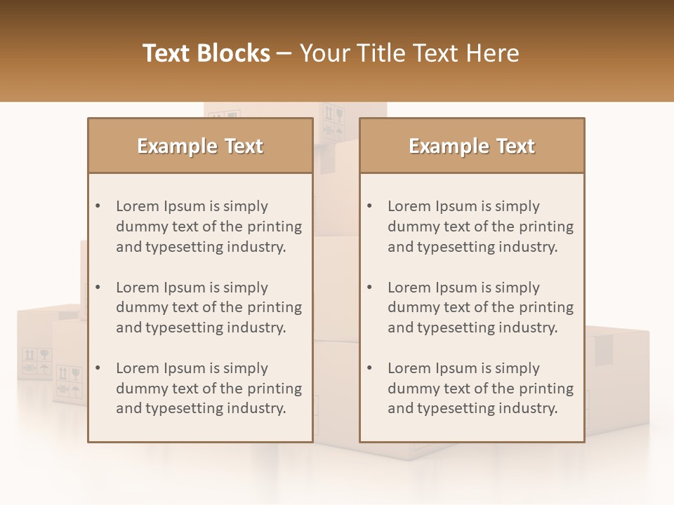 A Stack Of Boxes With A Name Of Presentation PowerPoint Template