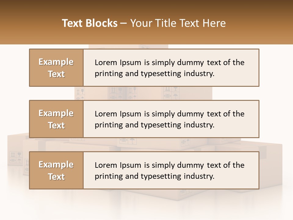 A Stack Of Boxes With A Name Of Presentation PowerPoint Template