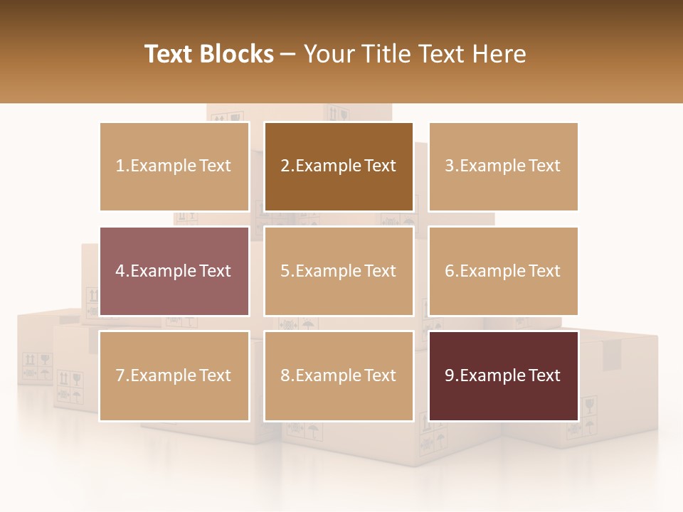 A Stack Of Boxes With A Name Of Presentation PowerPoint Template
