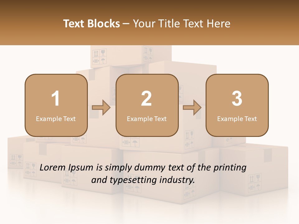 A Stack Of Boxes With A Name Of Presentation PowerPoint Template