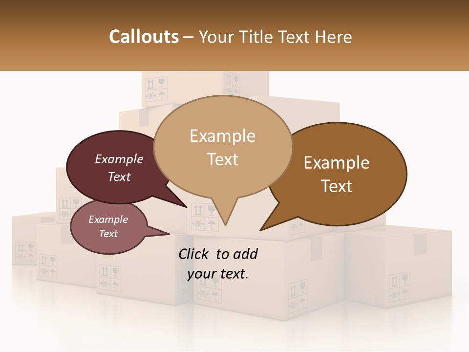A Stack Of Boxes With A Name Of Presentation PowerPoint Template