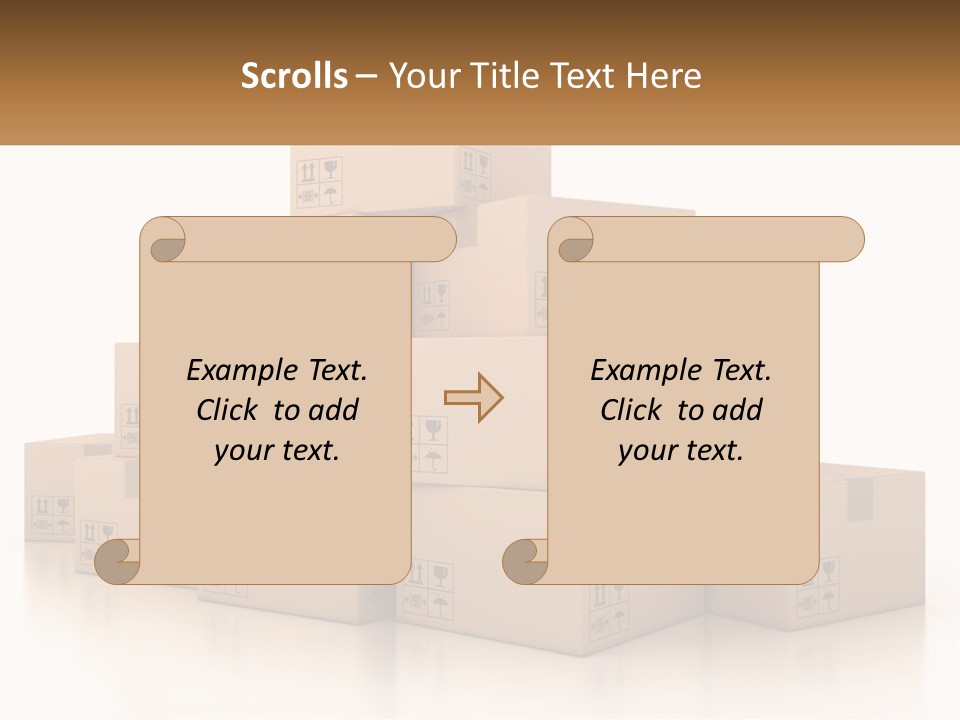 A Stack Of Boxes With A Name Of Presentation PowerPoint Template
