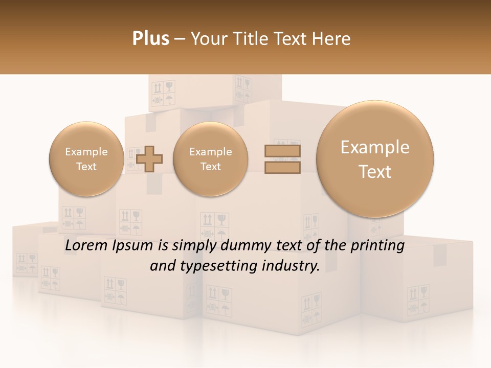 A Stack Of Boxes With A Name Of Presentation PowerPoint Template