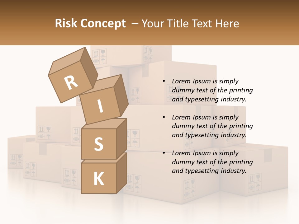 A Stack Of Boxes With A Name Of Presentation PowerPoint Template