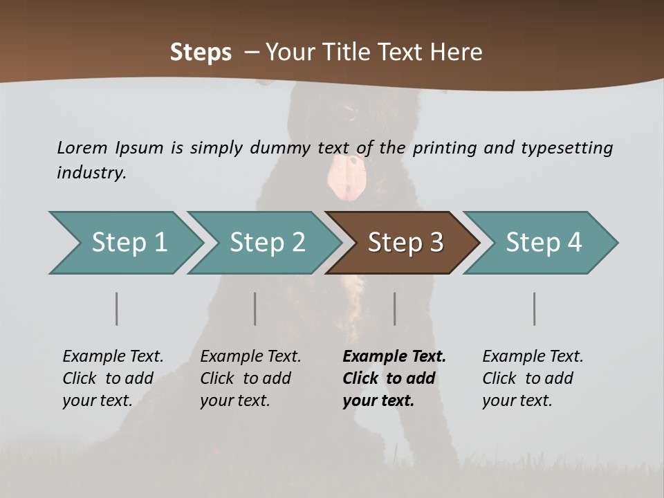 A Black Dog Sitting On Top Of A Lush Green Field PowerPoint Template
