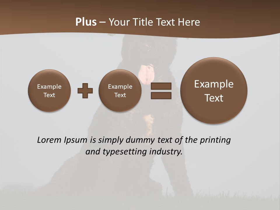 A Black Dog Sitting On Top Of A Lush Green Field PowerPoint Template