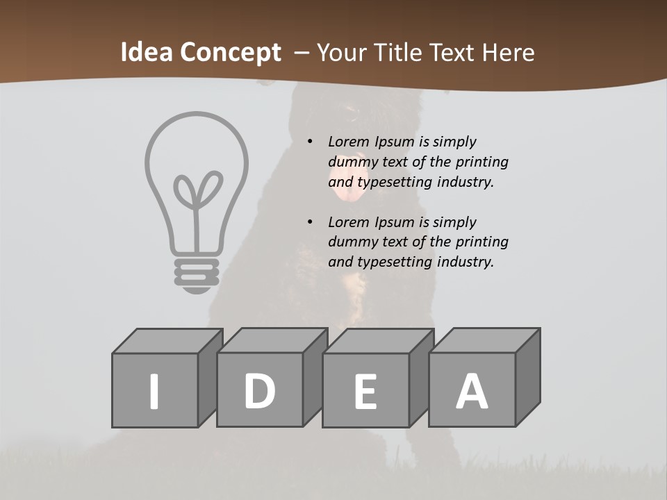 A Black Dog Sitting On Top Of A Lush Green Field PowerPoint Template