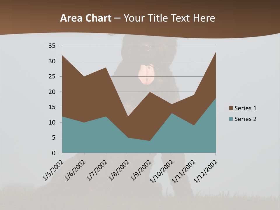 A Black Dog Sitting On Top Of A Lush Green Field PowerPoint Template