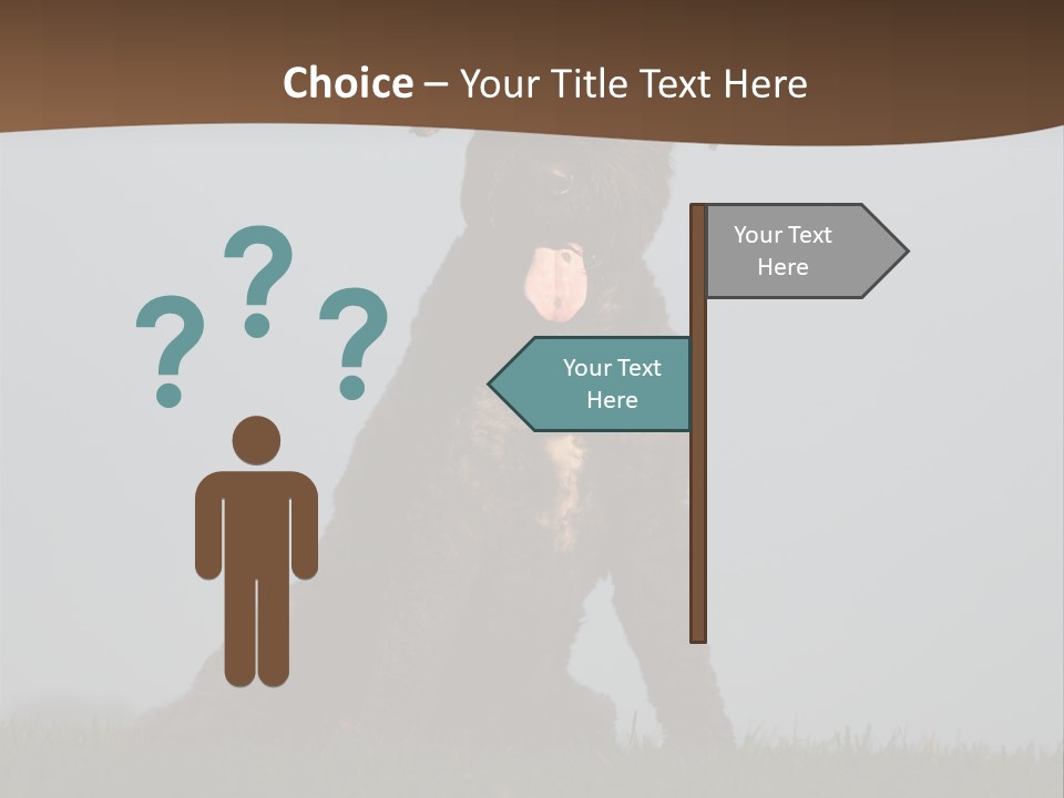 A Black Dog Sitting On Top Of A Lush Green Field PowerPoint Template