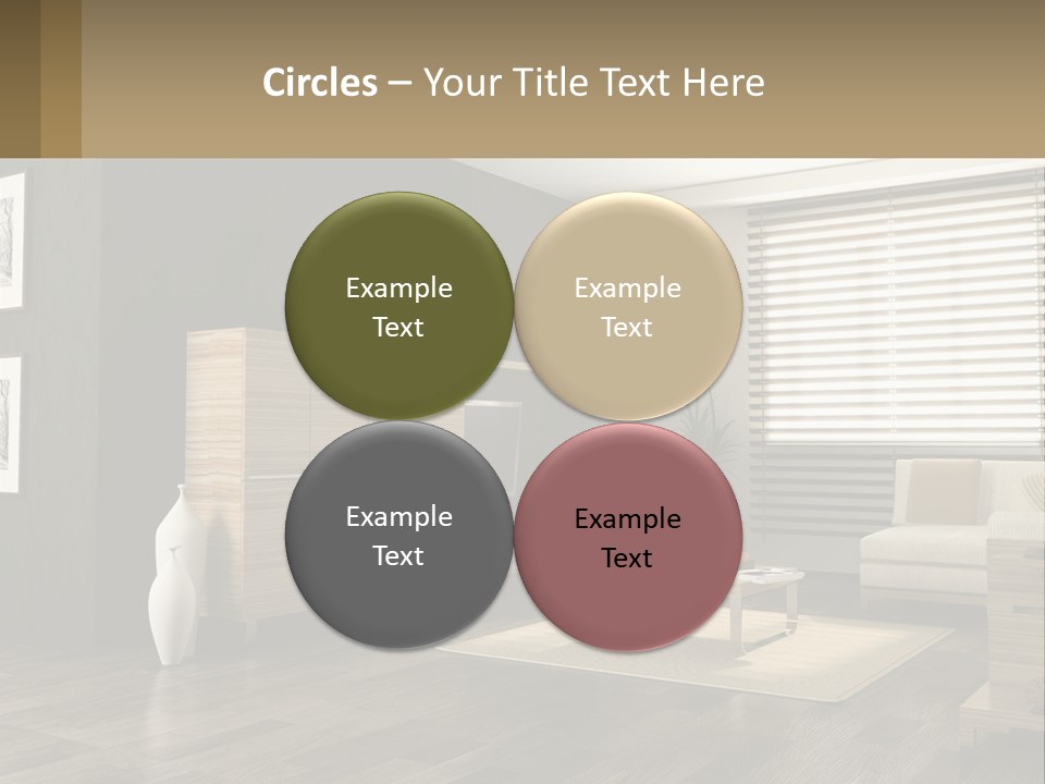 A Living Room With Furniture And A Tv PowerPoint Template