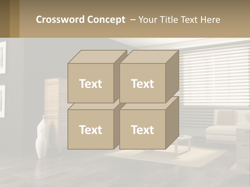 A Living Room With Furniture And A Tv PowerPoint Template