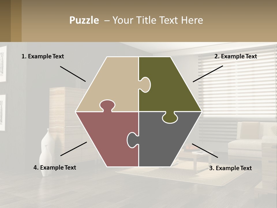 A Living Room With Furniture And A Tv PowerPoint Template