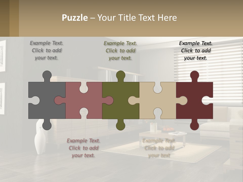 A Living Room With Furniture And A Tv PowerPoint Template