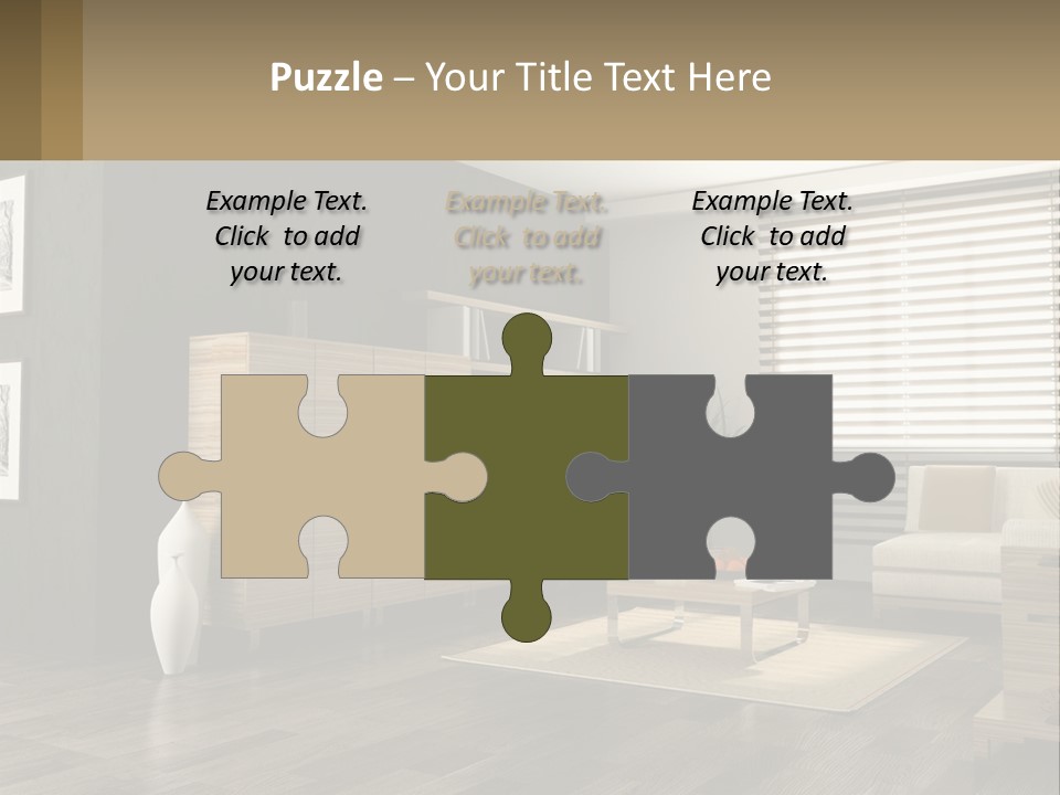 A Living Room With Furniture And A Tv PowerPoint Template