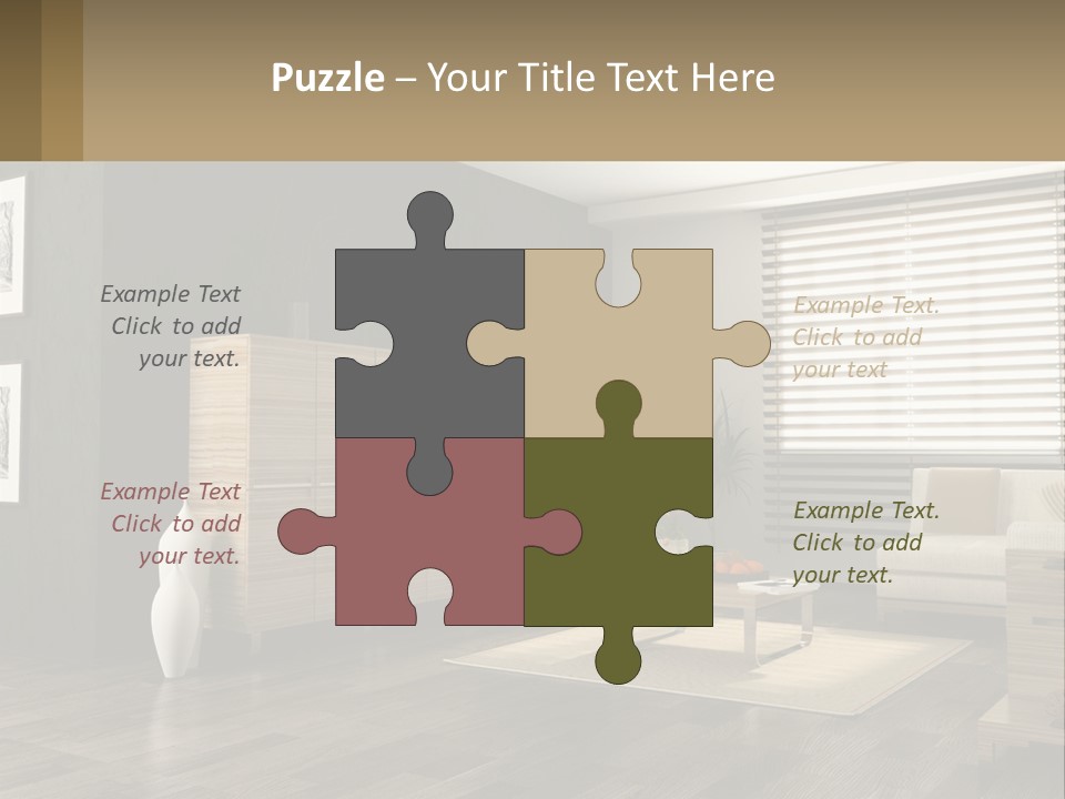 A Living Room With Furniture And A Tv PowerPoint Template