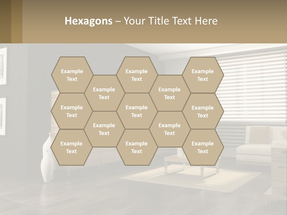 A Living Room With Furniture And A Tv PowerPoint Template