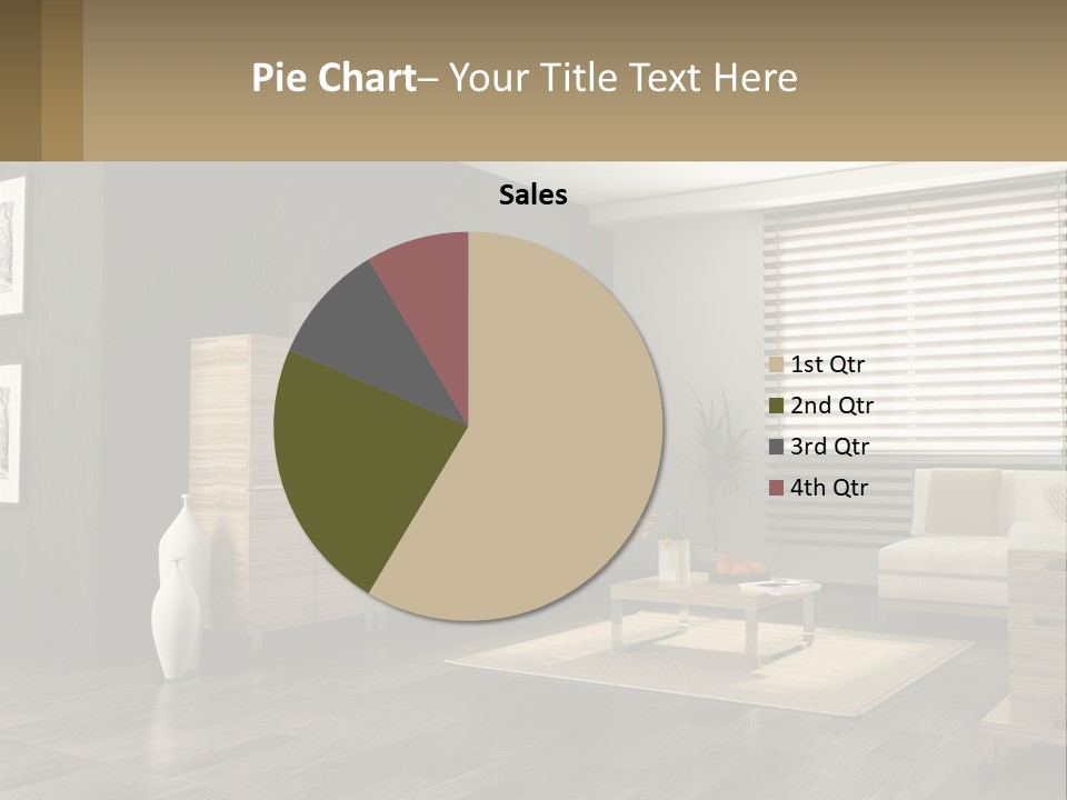 A Living Room With Furniture And A Tv PowerPoint Template