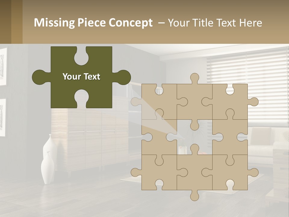 A Living Room With Furniture And A Tv PowerPoint Template